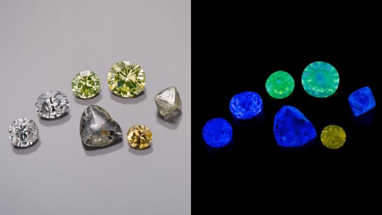 GIA鑽石等級全攻略：鑽石照射到紫外線後會呈現不同顏色。